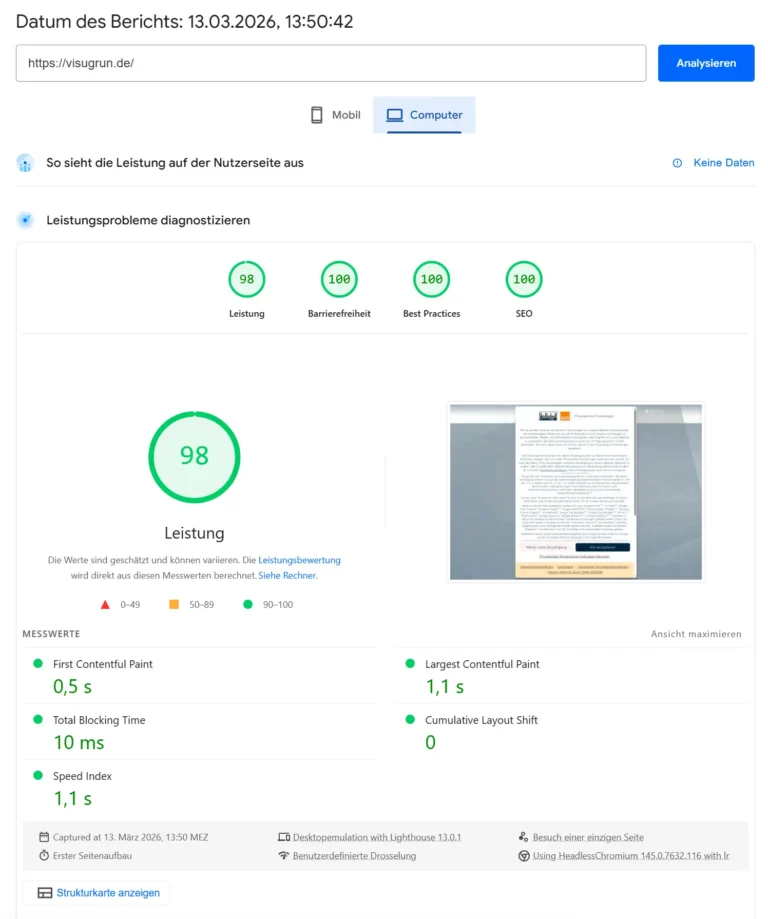 VISUGRUN PERFORMANCE HIGH END WEBDESIGN